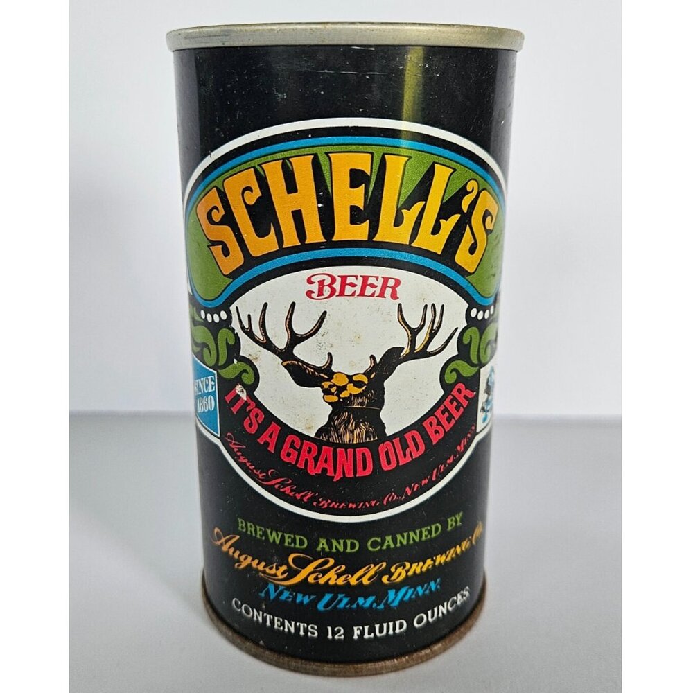 Schell's 12 oz steel empty can deer August Schell Brewing Co New Ulm, Minnesota
